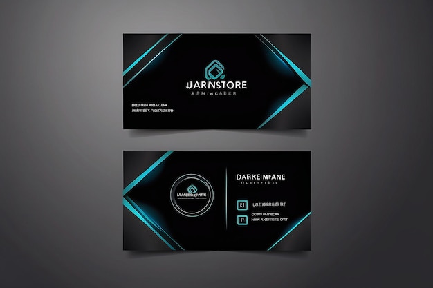 Photo black dark business card modern design vector