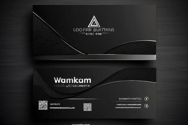 black dark business card modern design vector