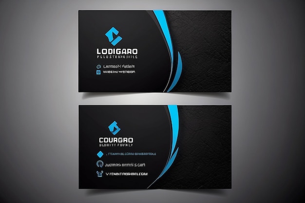 black dark business card modern design vector