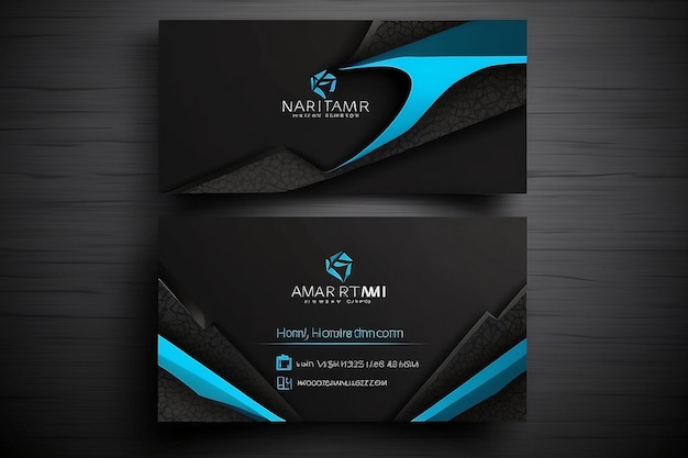 black dark business card modern design vector