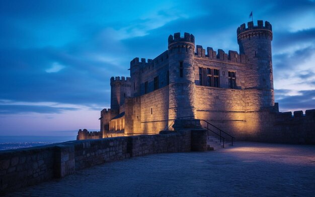 Foto sfondio castello scuro nero ia generativa