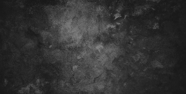 Black dark grunge background and texture of black concrete wall