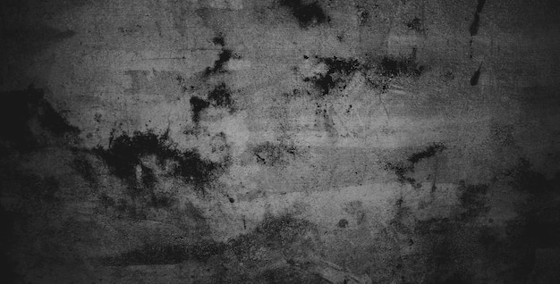 Black dark grunge background and texture of black concrete wall