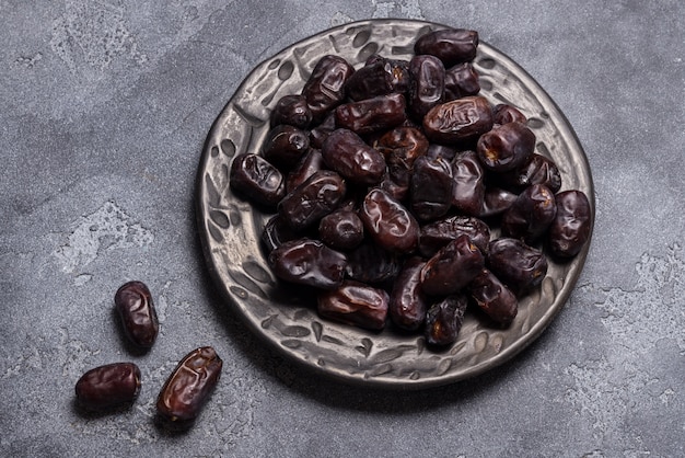 Black dates healthy dried fruits