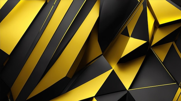Photo black and deep yellow abstract modern geometric shapes background
