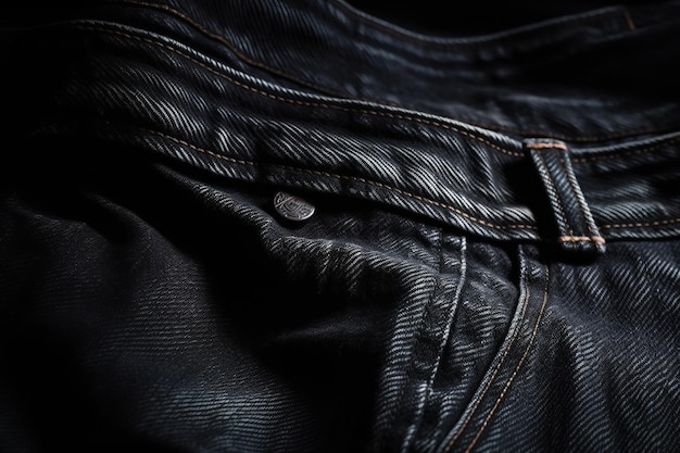 Black denim jeans texture Ai Closeup