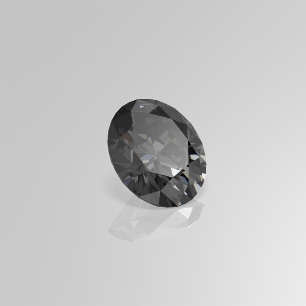 Black diamond gemstone oval 3D render