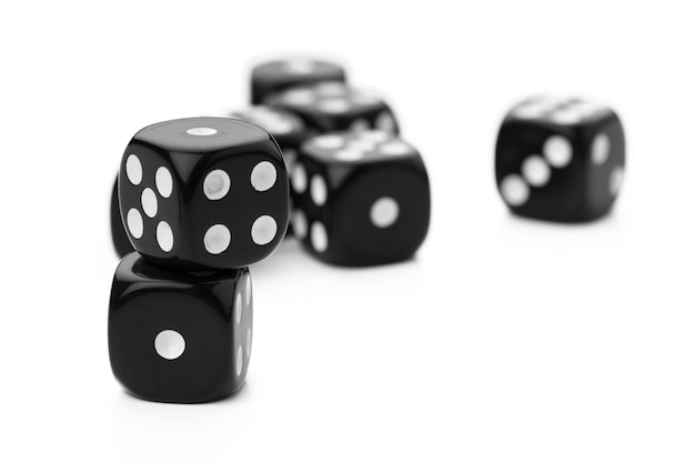 Black dice on white