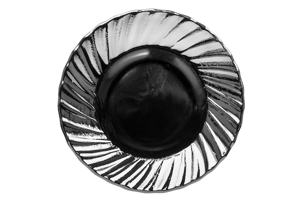 Black dish isolated