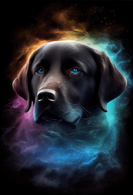 Black dog print AI render