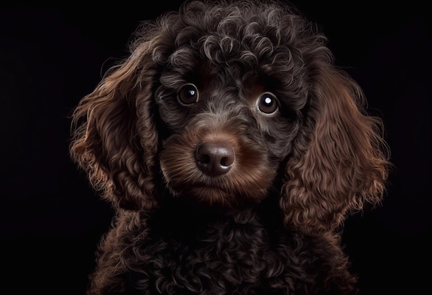 A black dog with brown eyes