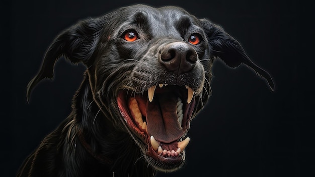 черная собака с красными глазами