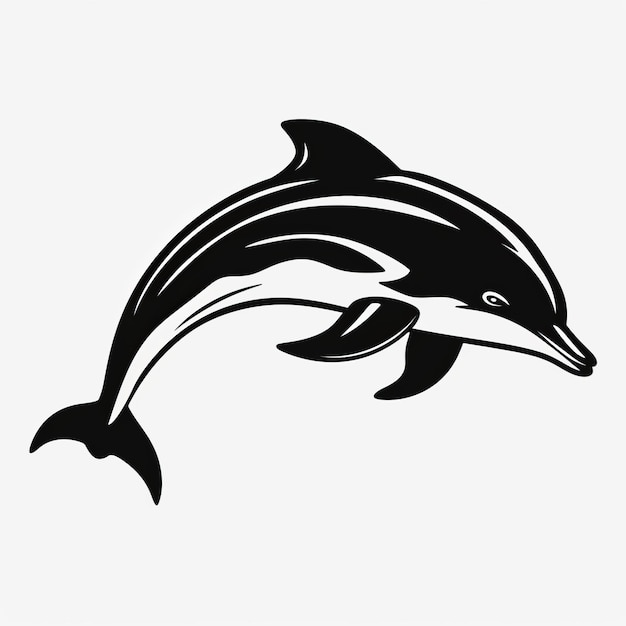 Black Dolphin Outline Svg Cutout Shape Clean And Simple Stencil Design