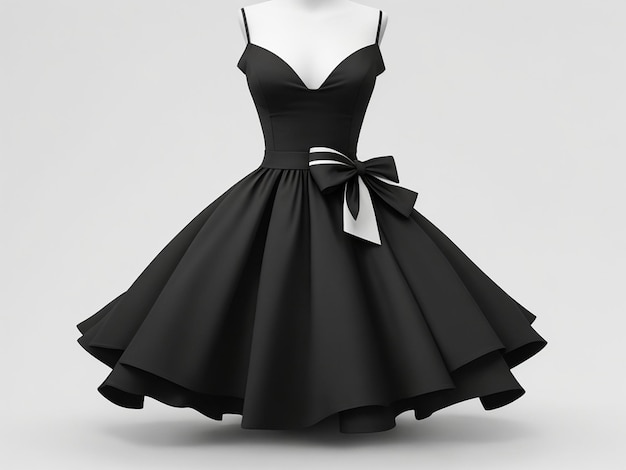 Фото Черное платье на белом фоне