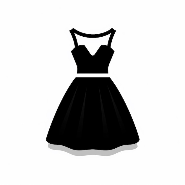 Photo a black dress with a white belt on a white background generative ai