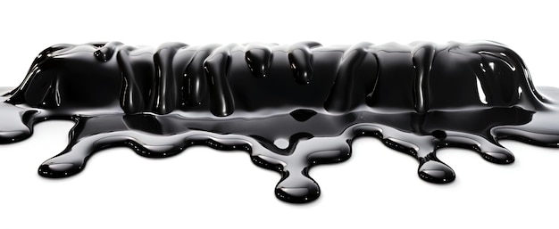 black dripping liquid over a white background