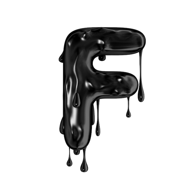 Black dripping slime halloween capital letter F