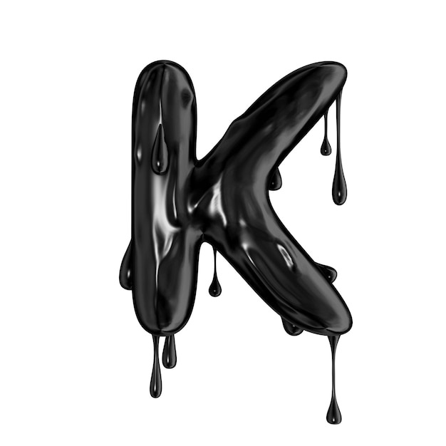 Black dripping slime halloween capital letter K