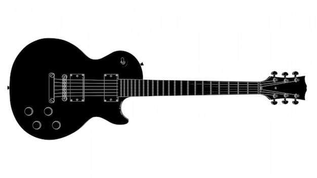 Black electric guitar with gray lines