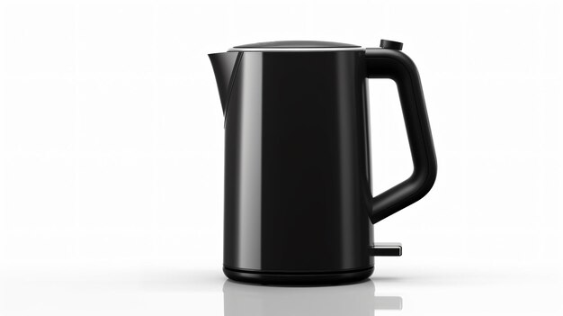 Black electric kettle thermos isolated on white
