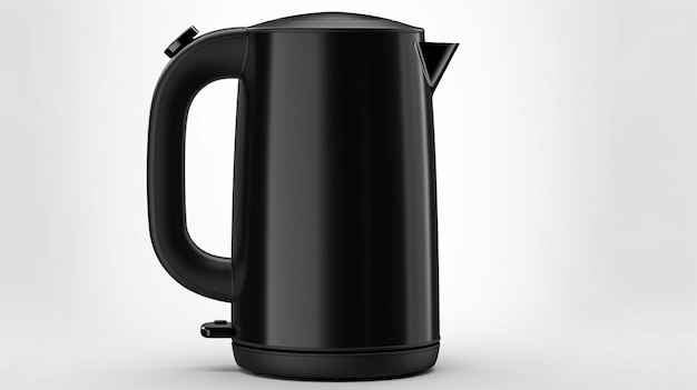 Black electric kettle thermos isolated on white