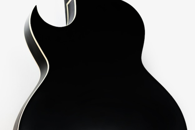 Photo black electric rock guitar smooth shape silhouette