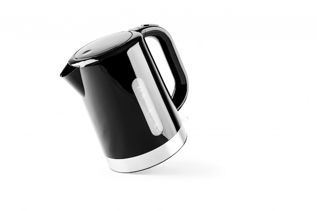 Black electrical kettle isolated on white