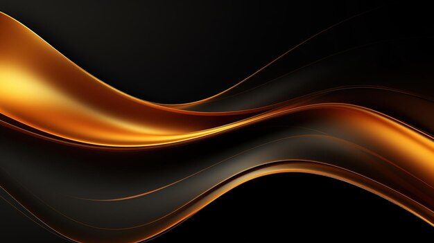 black elegant background with wave gold line modern luxury