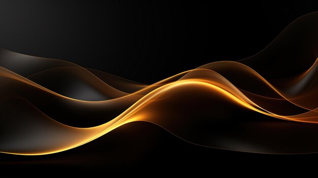 black elegant background with wave gold line modern luxury