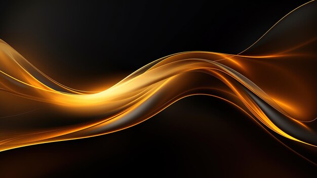 black elegant background with wave gold line modern luxury