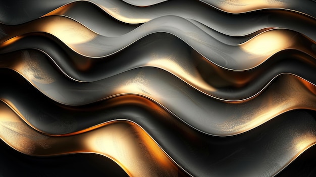 black elegant background with wave gold line modern luxury