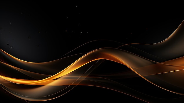 black elegant background with wave gold line modern luxury