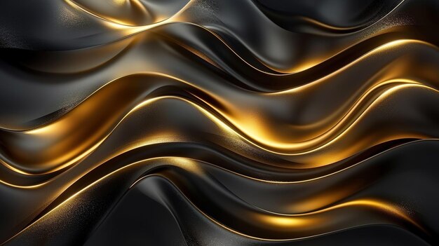 black elegant background with wave gold line modern luxury