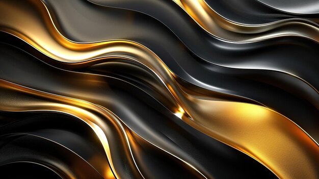 black elegant background with wave gold line modern luxury