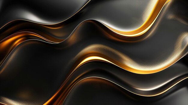 black elegant background with wave gold line modern luxury