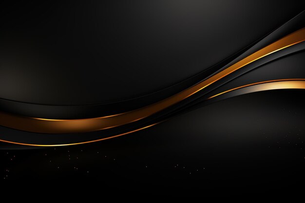 black elegant background with wave gold line modern luxury