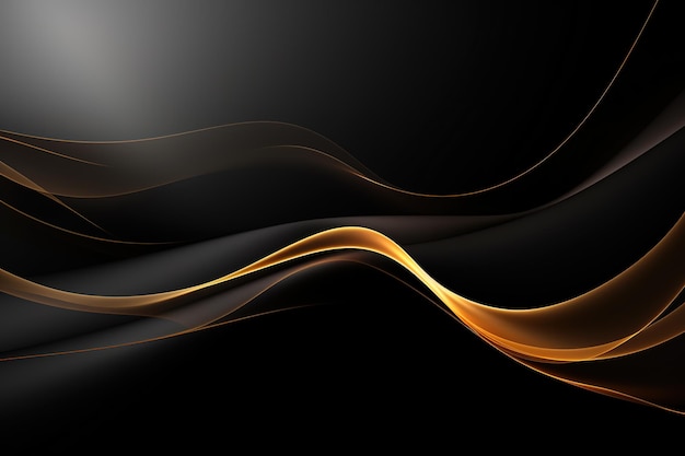 black elegant background with wave gold line modern luxury