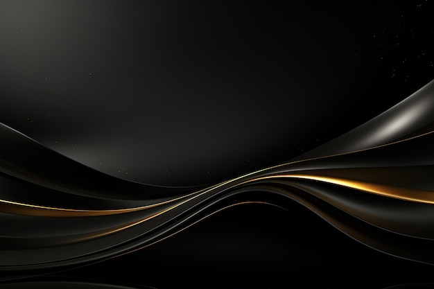 элегантный черный фон с волновой золотой линией современная роскошь