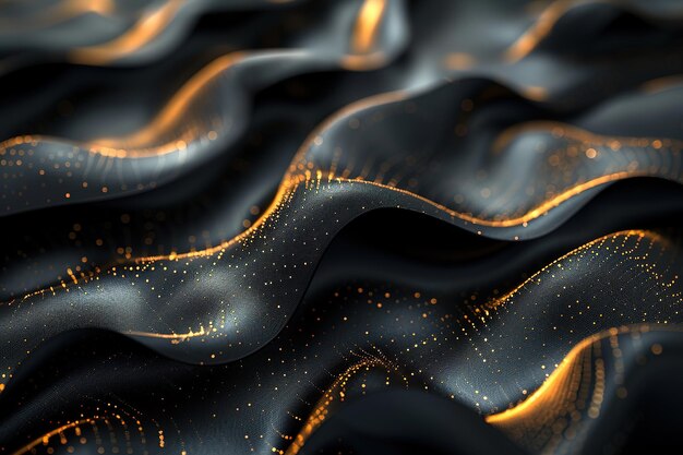 black elegant background with wave gold line modern luxury