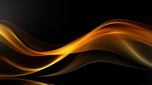 black elegant background with wave gold line modern luxury