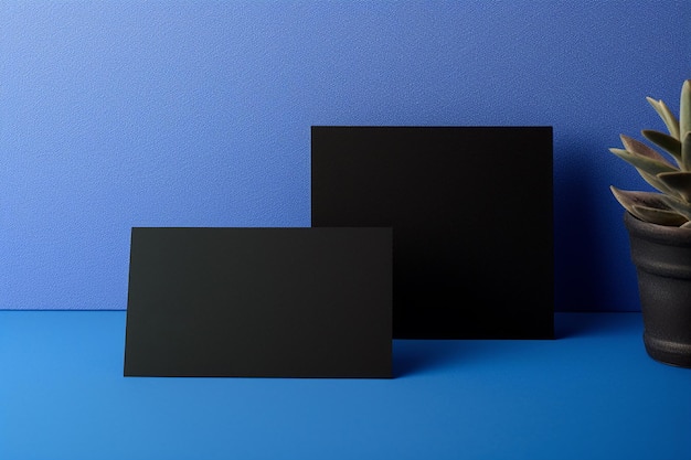 Black empty business card