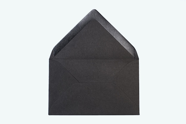 Photo black envelope isolated on a white background