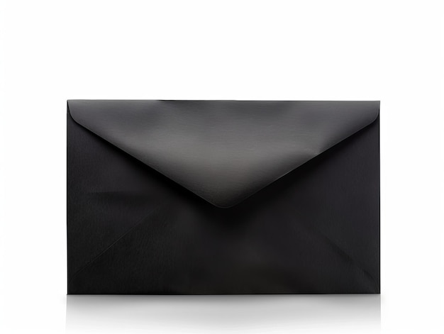 Photo a black envelope with a white background