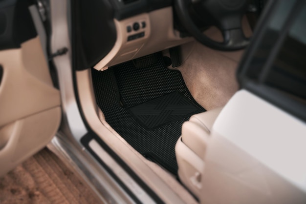 Black eva car floor mat first row