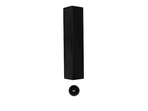 Black exclamation mark 3d render