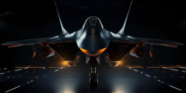 There is a fighter jet flying through the air at night generative ai |  Premium AI-generated image