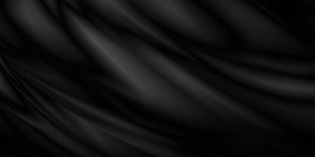 Black fabric background 3D illustration