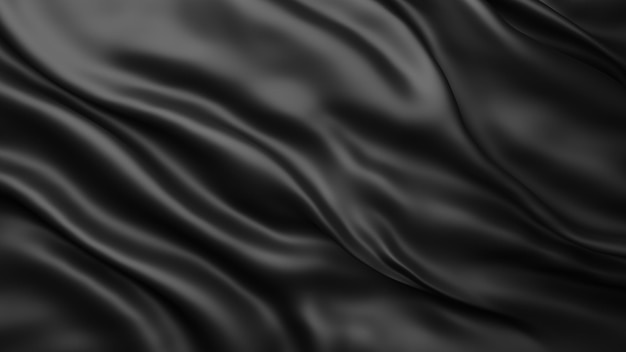 Black fabric background with copy space 3d render