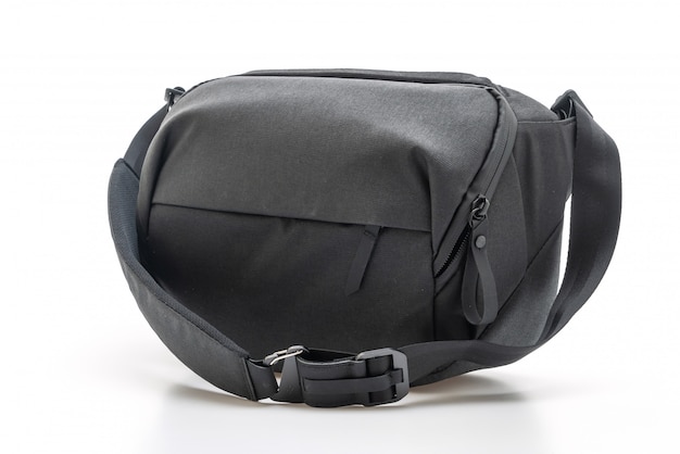 black fabric fashion men bag