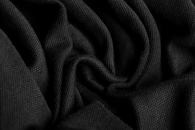 Black fabric texture background, abstract